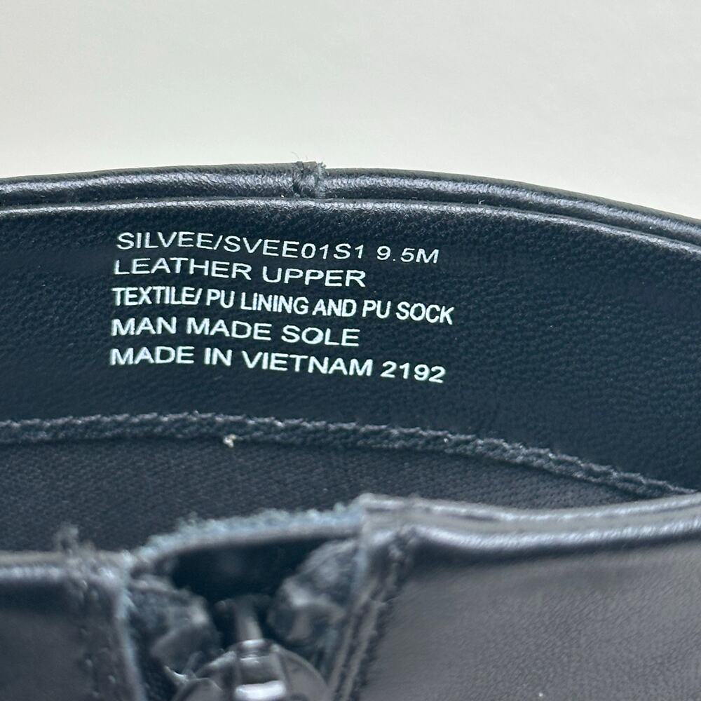 Steve Madden Silvee Ankle Boots Women 9.5M Black Leather Snip Toe Block Heel - Picture 8 of 9